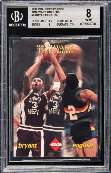 1996-97 Collector's Edge Time Warp Holofoil Alex English/Kobe Bryant #TW3 card image