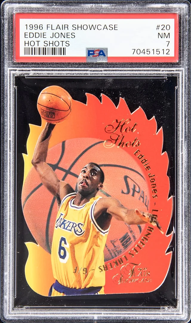1996-97 Flair Showcase Eddie Jones Hot Shots #20 card image