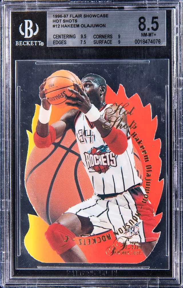 1996-97 Flair Showcase Hakeem Olajuwon Hot Shots #12 card image