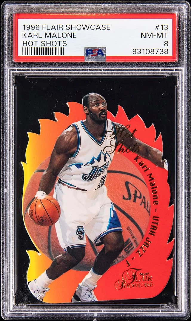 1996-97 Flair Showcase Karl Malone Hot Shots #13 card image