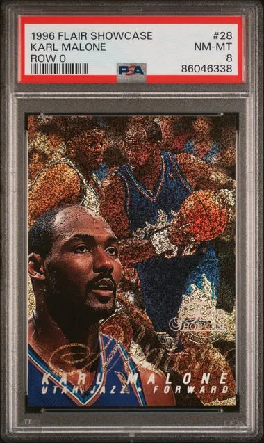1996-97 Flair Showcase Karl Malone Row 0 #28 card image