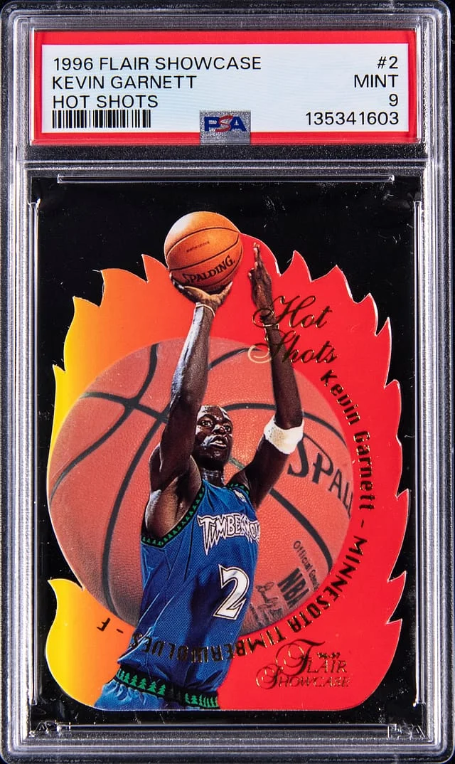 1996-97 Fleer Flair Showcase Kevin Garnett Hot Shots #2 card image