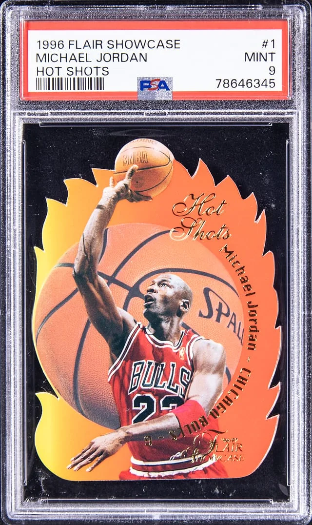 1996-97 Fleer Flair Showcase Michael Jordan Hot Shots #1 card image