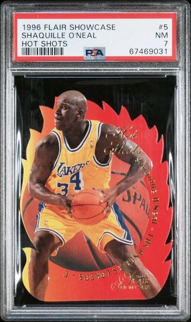 1996-97 Fleer Flair Showcase Shaquille O'Neal Hot Shots #5 card image