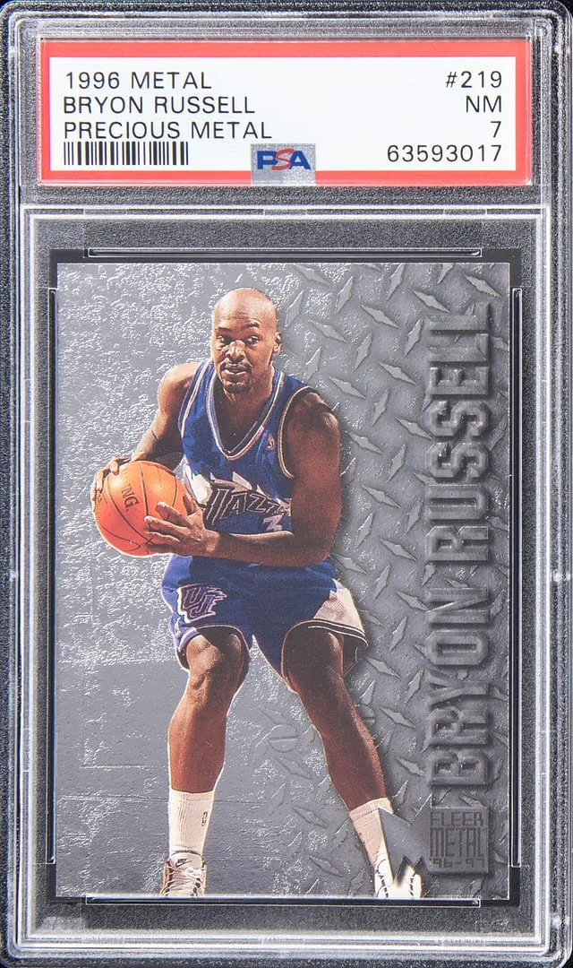 1996-97 Fleer Metal Bryon Russell Precious Metal #219 card image