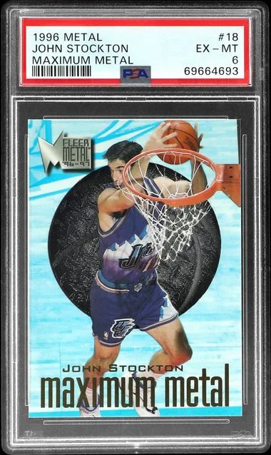 1996-97 Fleer Metal John Stockton Maximum Metal #18 card image