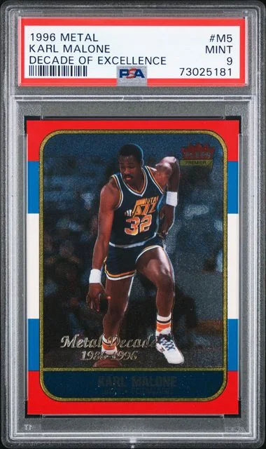 1996-97 Fleer Metal Karl Malone Decade Of Excellence #M5 card image