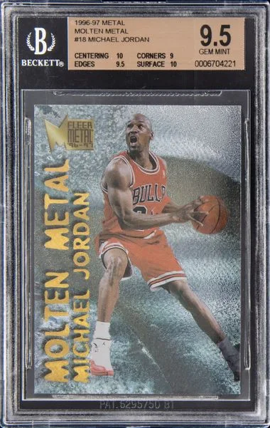 1996-97 Fleer Metal Michael Jordan Molten Metal #18 card image