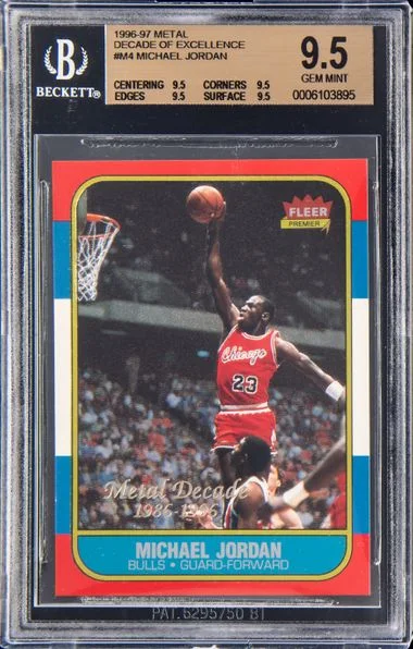 1996-97 Fleer Metal Michael Jordan Decade Of Excellence #M4 card image