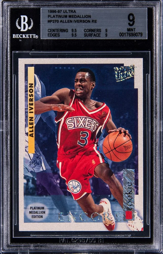 1996-97 Fleer Ultra Allen Iverson Encore Platinum Medallion #P-270 card image