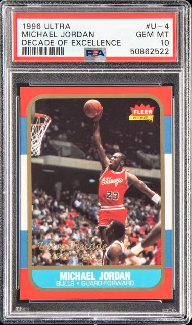 1996-97 Fleer Ultra Michael Jordan Decade Of Excellence #U-4 card image