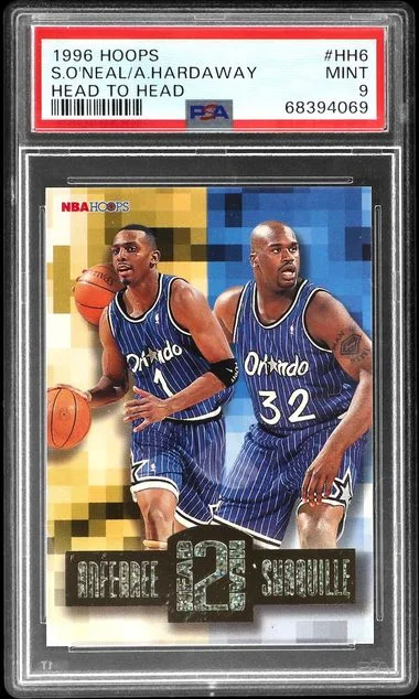 1996-97 Hoops Anfernee Hardaway/Shaquille O'Neal Head To Head #HH6 card image