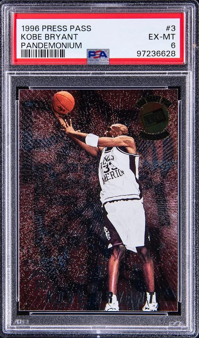 1996-97 Press Pass Pandemonium Kobe Bryant #3 card image