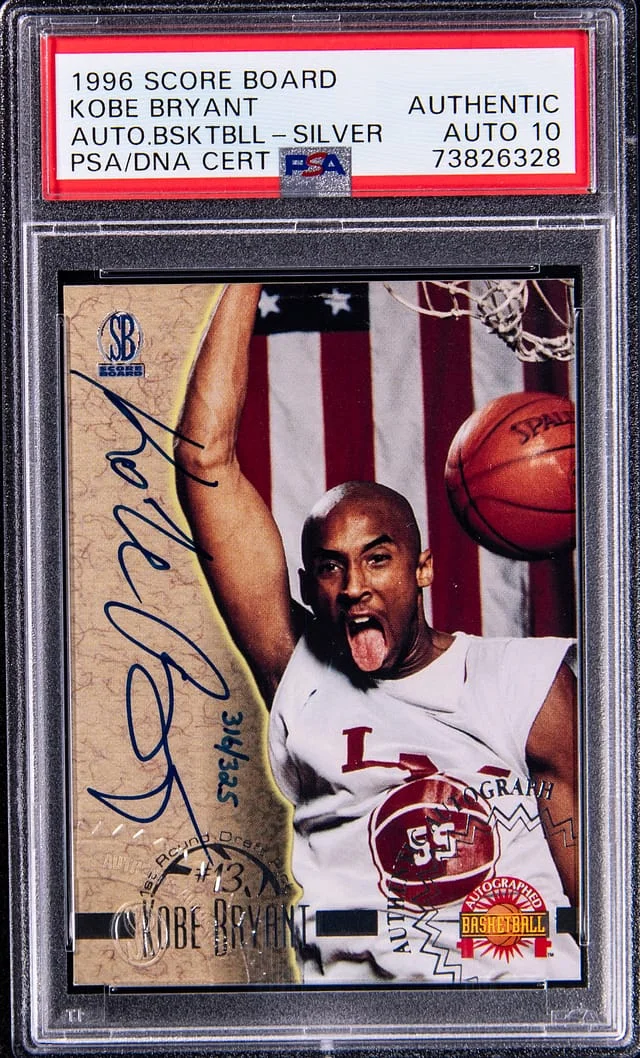 1996-97 Score Board Autograph Basketball Silver Kobe Bryant #no-number card image
