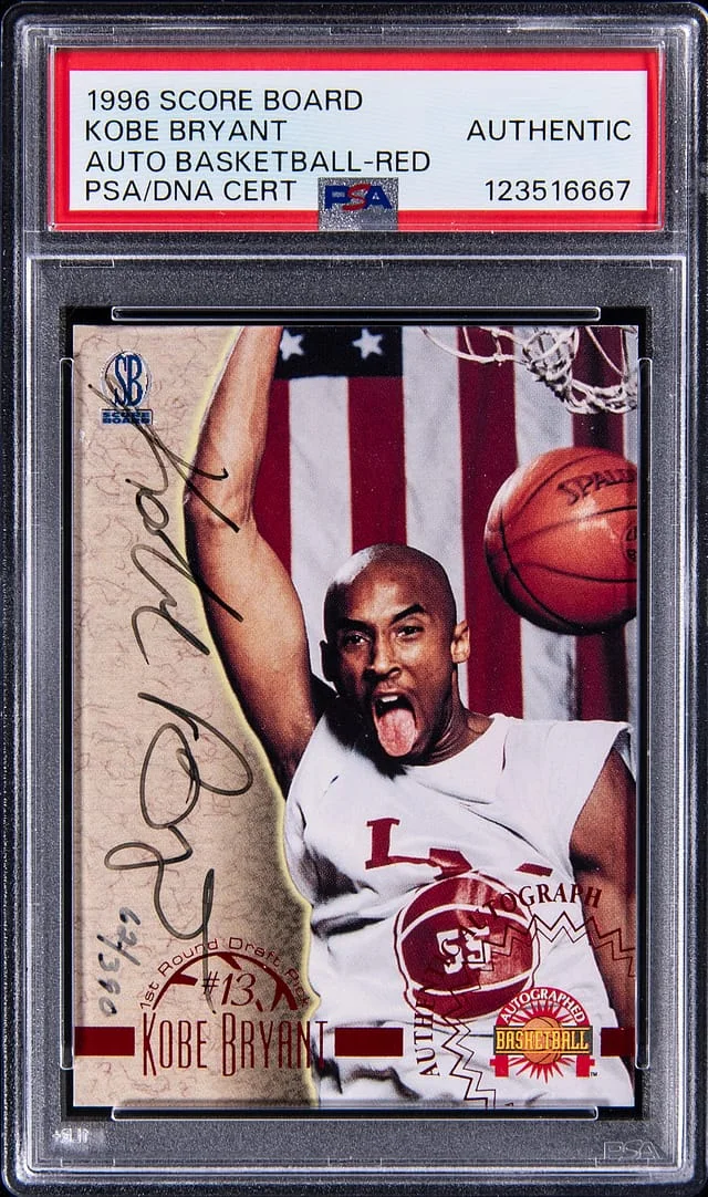 1996-97 Score Board Autographed Basketball Red Kobe Bryant #no-number card image