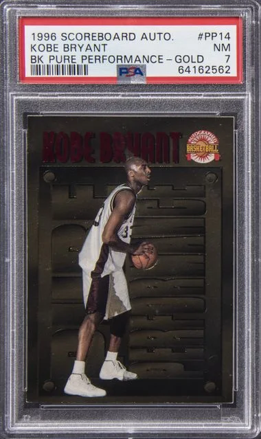 1996-97 Score Board Kobe Bryant Autographed Basketball Pure Performance Gold #PP14 card image