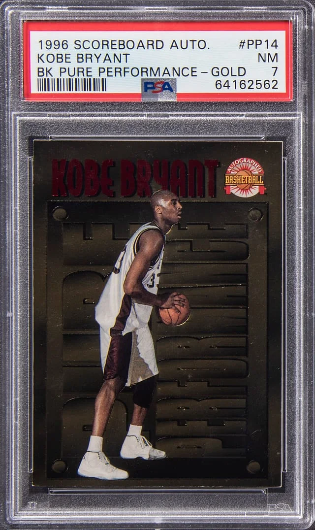 1996-97 Scoreboard Autograph Basketball Pure Performance Gold Kobe Bryant #PP14 card image
