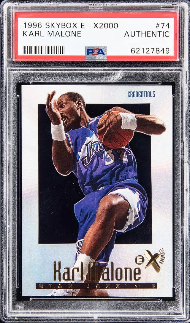 1996-97 SkyBox E-X 2000 Karl Malone Credentials #74 card image