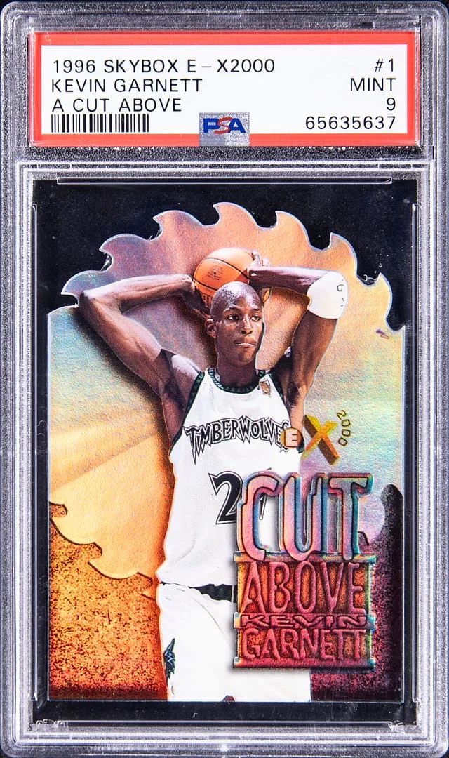 1996-97 SkyBox Kevin Garnett E-X2000 A Cut Above #1 card image
