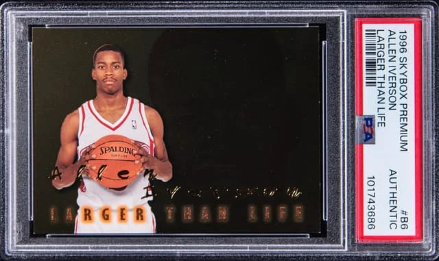 1996-97 SkyBox Premium Allen Iverson Larger Than Life #B6 card image