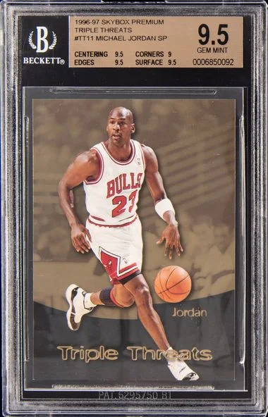 1996-97 SkyBox Premium Michael Jordan SP Triple Threats #TT11 card image