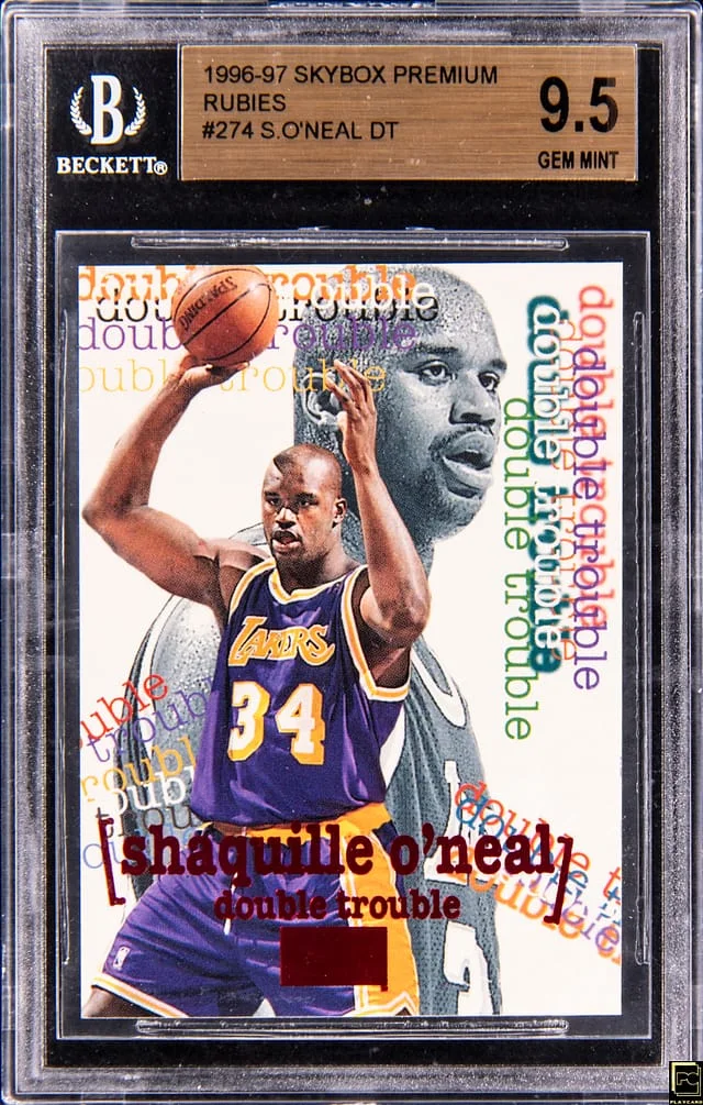1996-97 SkyBox Premium Shaquille O'Neal Double Trouble Rubies #274 card image