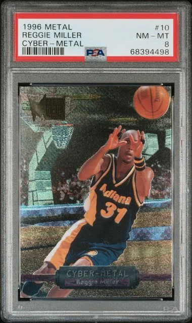 1996-97 SkyBox Reggie Miller Metal Cyber-Metal #10 card image