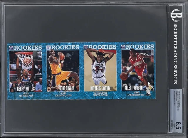 1996-97 Sports Illustrated for Kids Jumbo Unperforated Kobe Bryant/Allen Iverson/Marcus Gamby/Kerry Kittles #59 card image