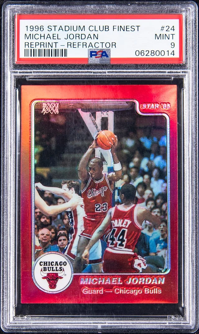 1996-97 Stadium Club Michael Jordan Finest Reprint Refractor #24 card image