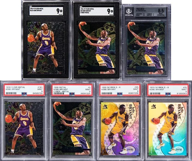 1996-97 to Fleer and SkyBox Kobe Bryant Graded Collection (7) – Featuring Five Fleer Metal Cards #1999-00 card image