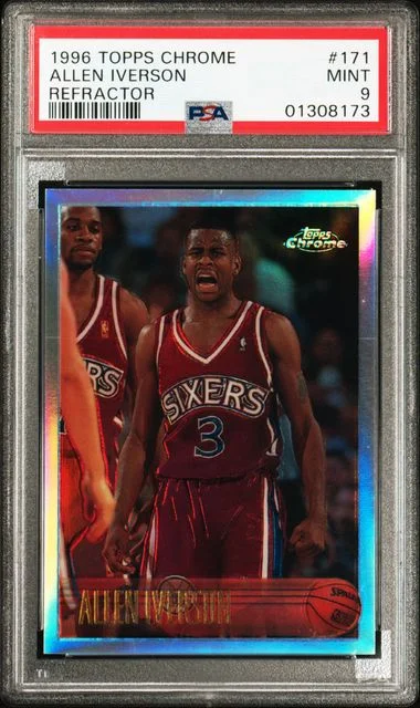 1996-97 Topps Chrome Allen Iverson Refractor #171 card image