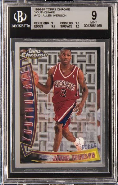 1996-97 Topps Chrome Allen Iverson Youthquake #YQ1 card image
