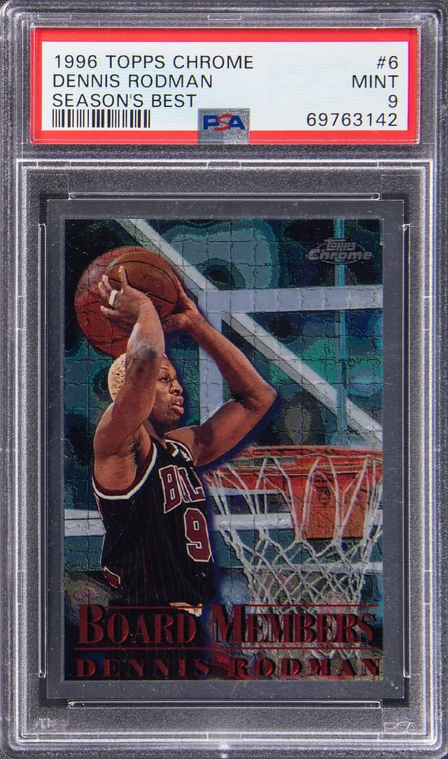 1996-97 Topps Chrome Dennis Rodman Season's Best #6 card image