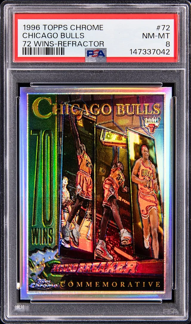 1996-97 Topps Chrome Michael Jordan 72 Wins Refractor #72 card image