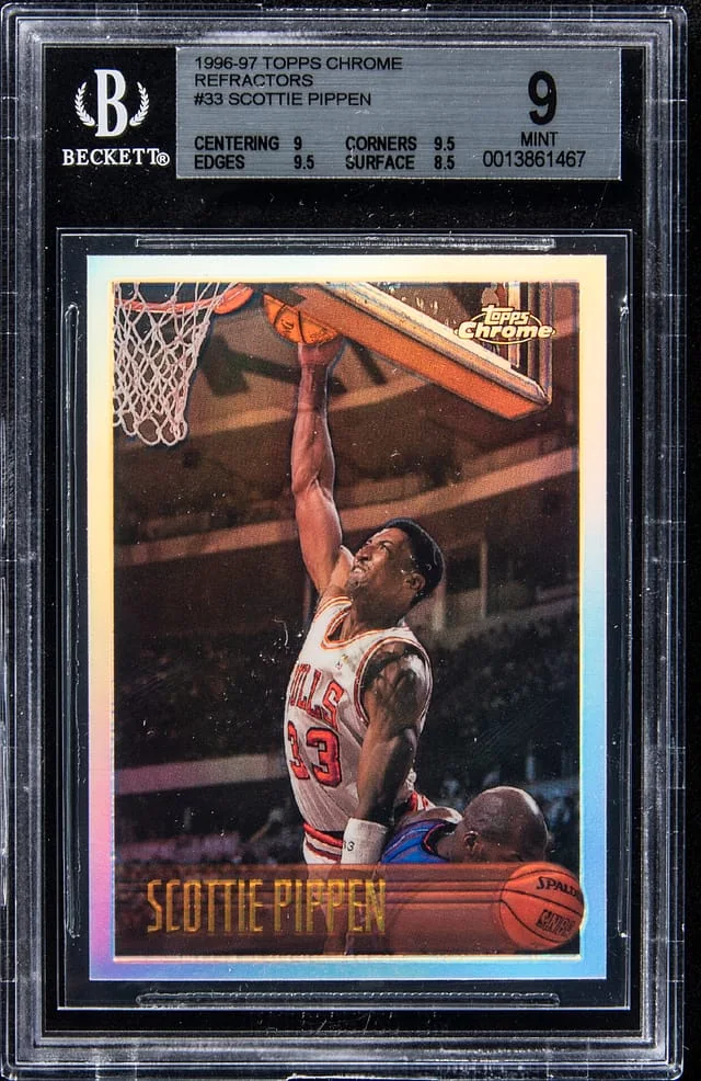 1996-97 Topps Chrome Scottie Pippen Refractor #33 card image