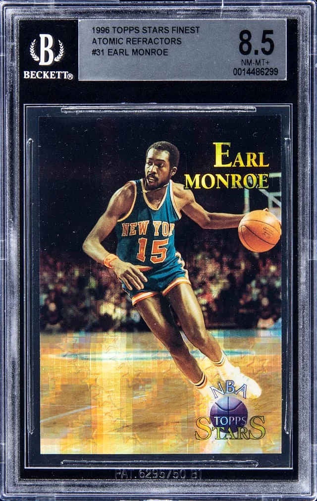 1996-97 Topps Earl Monroe Stars Finest Atomic Refractors #31 card image