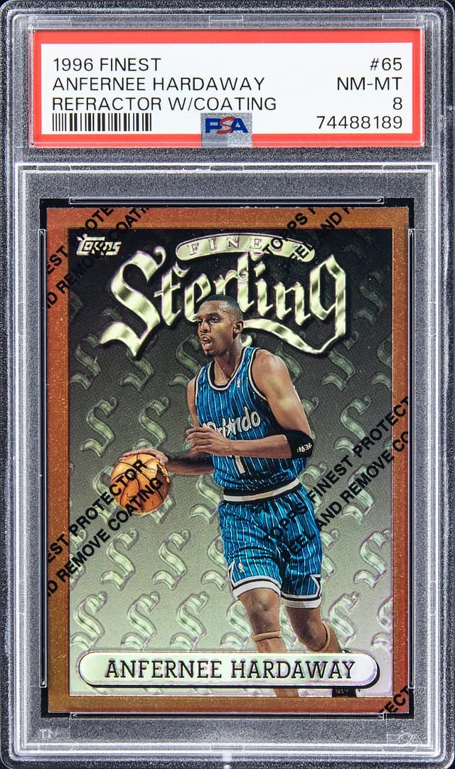1996-97 Topps Finest Anfernee Hardaway Refractor with Coating #65 card image