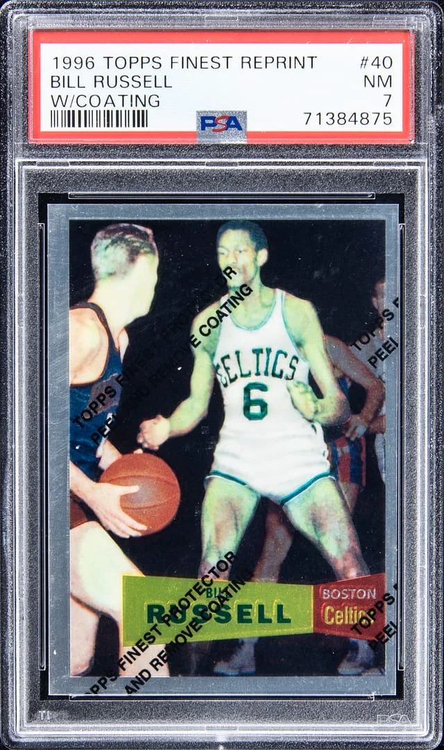 1996-97 Topps Finest Bill Russell Reprint with Coating #40 card image