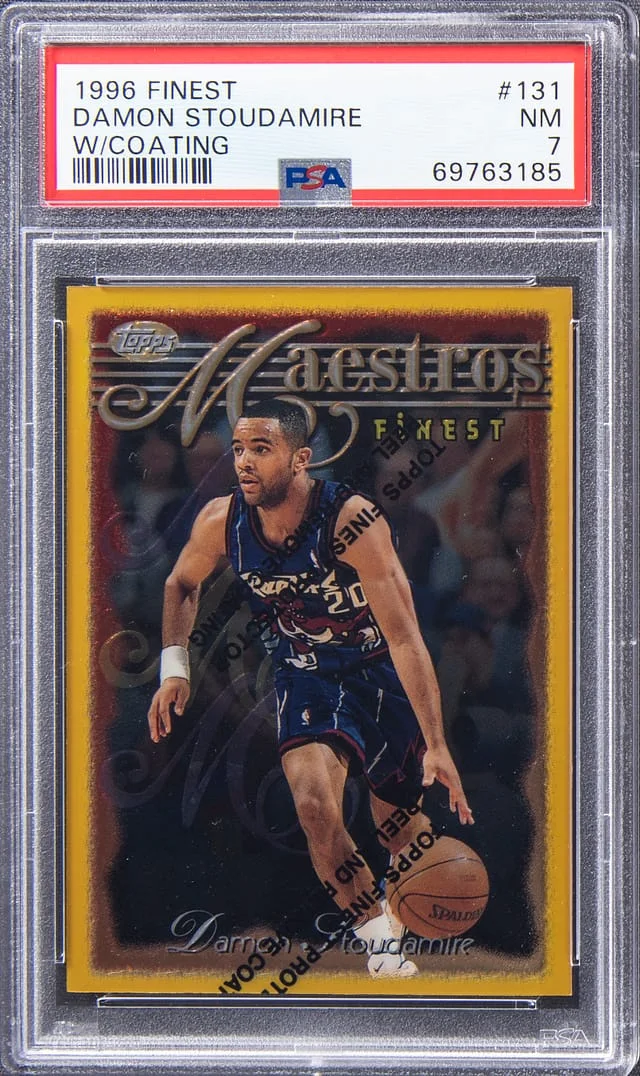 1996-97 Topps Finest Damon Stoudamire Refractor W/Coating #131 card image