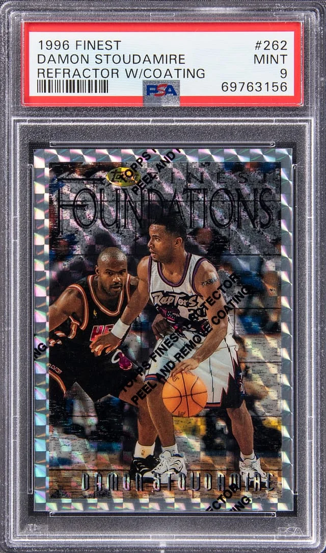 1996-97 Topps Finest Damon Stoudamire Refractor W/ Coating #262 card image