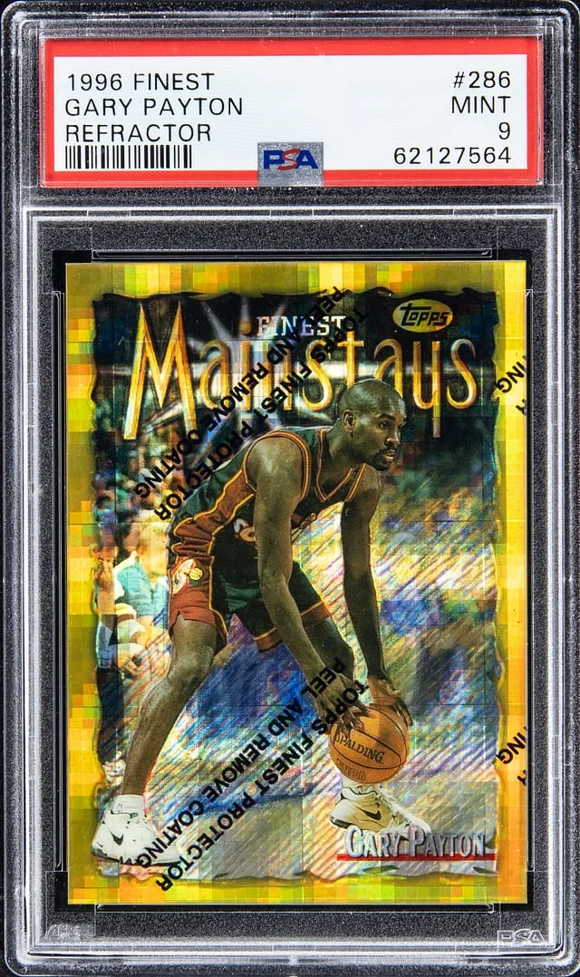1996-97 Topps Finest Gary Payton Refractor with Coating #286 card image