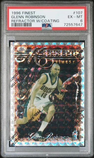 1996-97 Topps Finest Glenn Robinson Refractor, With Coating #107 card image
