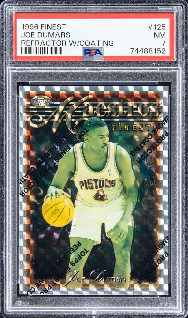 1996-97 Topps Finest Joe Dumars Refractor with Coating #125 card image