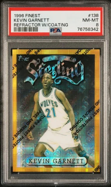 1996-97 Topps Finest Kevin Garnett Refractor W/Coating #138 card image