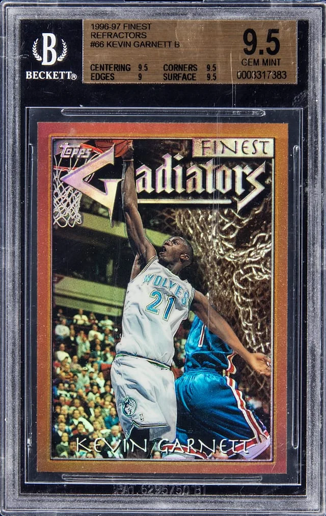 1996-97 Topps Finest Kevin Garnett Refractor #66 card image