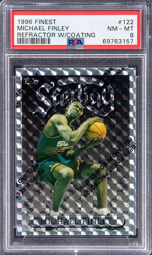 1996-97 Topps Finest Michael Finley Refractor W/ Coating #122 card image