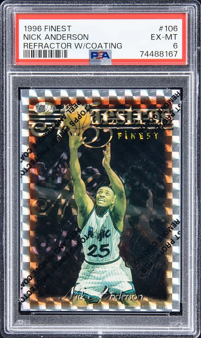 1996-97 Topps Finest Nick Anderson Refractor with Coating #106 card image