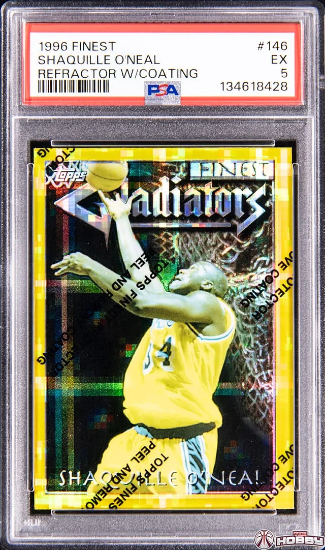 1996-97 Topps Finest Shaquille O'Neal Refractor W/Coating #146 card image