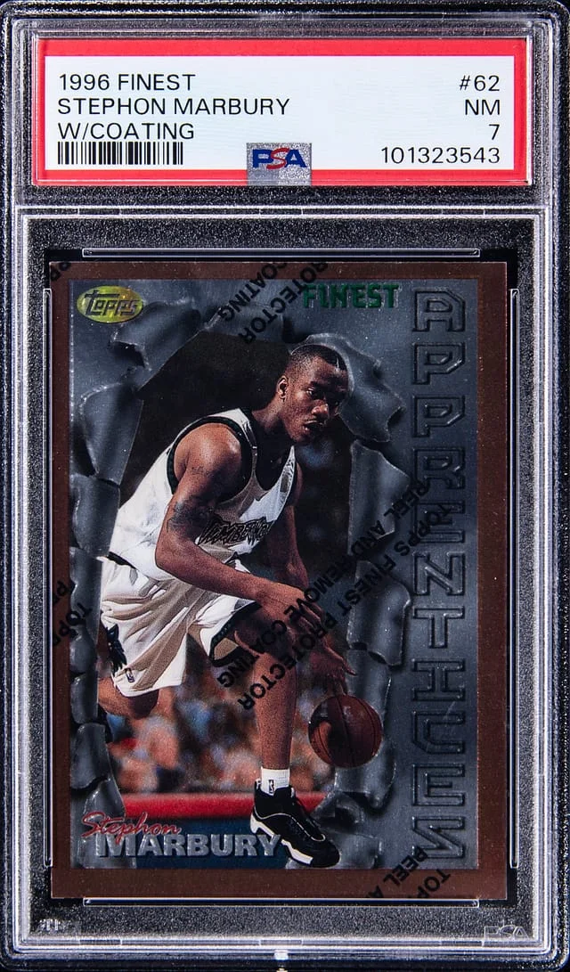 1996-97 Topps Finest Stephon Marbury W/Coating #62 card image