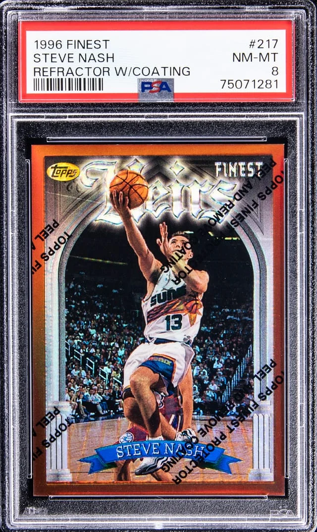 1996-97 Topps Finest Steve Nash Refractor W/Coating #217 card image